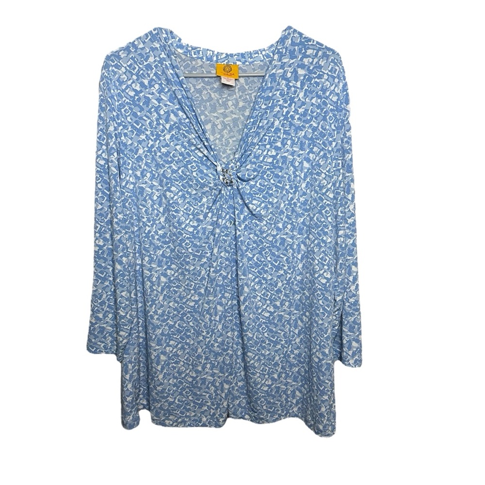 Ruby Rd Blue Blouse 1X